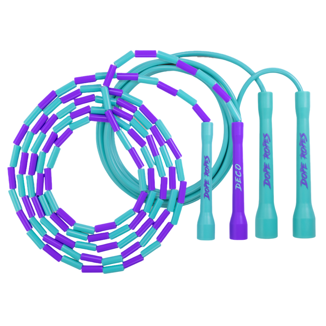 Jump Rope With Label Beginner Jump Rope Bundle (Beaded and 5mm PVC) – Dope Ropes